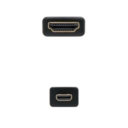 Nano Cable 10.15.3502 Cable Micro HDMI a HDMI Alta Velocidad 1.8m Negro, 4K, 10.2Gbps, Audio 8 Canales, Conectores Dorados